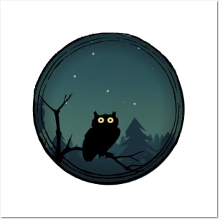 Night owl in the forest Posters and Art